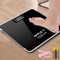 家用体重秤纳丽雅人体称健康秤平板称电子秤磅成人称体重计重器 苹果7炫酷黑电池款