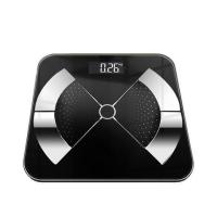 USB可充电电子秤纳丽雅体重秤精准家用健康秤人体秤成人体重计 充电款-钢琴黑26*26cm
