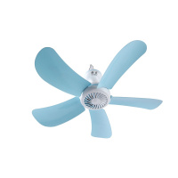 电风扇小迷你蚊帐吊扇微风纳丽雅(Naliya)宿舍学生家用小型 大风力床上小电扇 孔雀蓝五叶吊扇