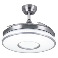 蓝牙风扇灯吊扇灯超薄带灯一体纳丽雅客餐厅家用音响箱乐电风扇吊灯 42寸超薄银变光+遥控不带音乐