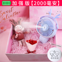 喷雾制冷小风扇小型学生便携式可充电納丽雅加湿器补水宿舍手持 学生可爱 加强版[蓝鹿★豪华礼盒装]可代写贺卡/刻字请留言