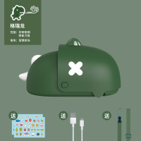 挂脖小风扇学生儿童随身迷你 小电风扇納丽雅便携式懒人挂脖子可爱卡通创意大 格瑞龙·绿[赠DIY贴纸♦挂绳♦]