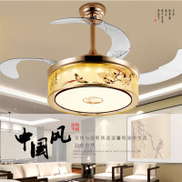 中式吊扇灯客厅风扇灯餐厅纳丽雅(Naliya)卧室家用带电风扇吊灯一体智能灯具 8841款42寸变光遥控