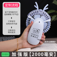 喷雾制冷小风扇便携式小型学生纳丽雅(Naliya)充电迷你可爱小电风扇 办 [定制款★蓝鹿加强版]定制请留言可代写卡片