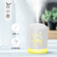 精油香薰灯卧室超声波香薰机 纳丽雅(Naliya)香薰加湿器喷雾熏香薰炉家用插电 小鹿款-白色