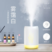 精油香薰灯卧室超声波香薰机 纳丽雅(Naliya)香薰加湿器喷雾熏香薰炉家用插电 海草-雾霭白+3瓶精油
