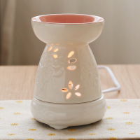 两用香薰灯 蜡烛香薰炉纳丽雅(Naliya)精油插电香薰灯可以调光调温定时陶瓷卧室 粉色