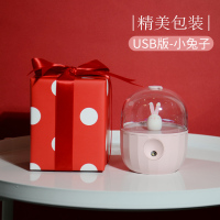 萌宠usb加湿器小型家用卧室 纳丽雅(Naliya)可爱迷你香薰便携办公 礼品包装[白兔]插电版◆创新下出雾◇ 大雾