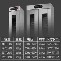 商用13盘16层32盘单纳丽雅(Naliya)双开馒头醒发箱发酵柜烘焙发酵箱 16盘[单门带风机不带盘]