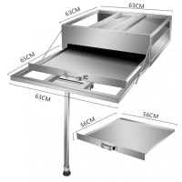 早餐店铺商用不锈钢石磨肠粉机纳丽雅(Naliya)蒸炉肠粉撑抽屉式一格二抽加厚蒸箱 浅灰色