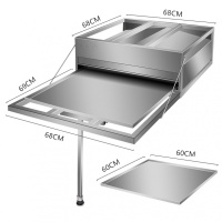 早餐店铺商用不锈钢石磨肠粉机纳丽雅(Naliya)蒸炉肠粉撑抽屉式一格二抽加厚蒸箱 酒红色