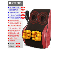 肩颈椎按摩器多功能腰椎颈部纳丽雅(Naliya)腰部肩部背部全身电动车载 顶配红[全配置]+液晶手控+艾草热敷+减压披风