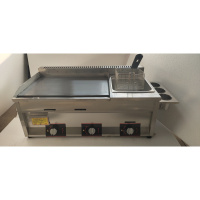 商用燃气扒炉油炸炉一体机纳丽雅(Naliya)摆摊手抓饼机器铁板烧设备铁板鸭肠煎锅 扒炉加炸炉