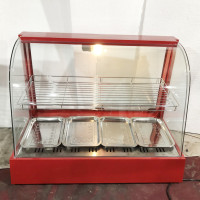 食品加热箱展示柜纳丽雅(Naliya)自动恒温商用熟食保温柜鸡排板栗蛋挞汉堡台式玻 80*46*62弧2层红 官方标配