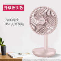 康佳(KONKA)usb小风扇可充电便携式电风扇小型学生迷你宿舍超 办公室 升级摇头款-可充电-藕粉(7000毫安)