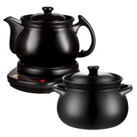 5.5L分体煎药壶纳丽雅(Naliya)全自动电子煎中医熬药砂锅炖药煮药煲 5.5L壶A+6.5L煲C(HS)+黑底座A