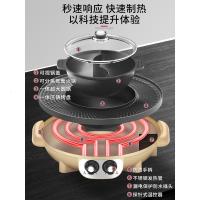 电烧烤炉纳丽雅家用电烤肉机室内火锅烧烤烤涮一体锅烤肉盘无烟电烤盘锅 42CM-不可分离土豪金圆锅(送大礼包)