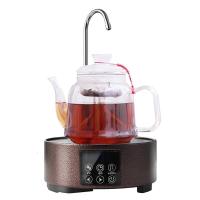 电陶炉茶炉纳丽雅自动上水煮茶壶玻璃套装蒸茶壶蒸汽煮茶器家用普洱烧水 锤纹金+耐高温玻璃壶