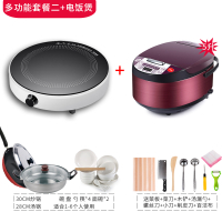 圆形电磁炉纳丽雅家用小型多功能迷你宿舍微型小号火锅炒菜一体电子炉灶 圆形套餐8+5L电饭煲