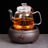 家用纳丽雅(Naliya)玻璃烧茶具套装水果电加热喝茶壶电热电陶炉电炉小型蒸煮茶器 玻璃K87蒸茶壶加Q5电陶炉胡桃色