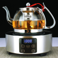 电磁炉专用烧水壶 纳丽雅耐热玻璃茶壶黑茶电陶炉煮茶器泡茶具套装 11款1000ML+触屏电陶炉送4杯