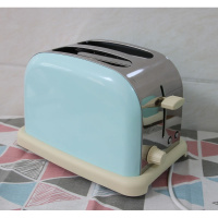 复古家用纳丽雅不锈钢全自动多士炉吐司机土司机2片烤面包机早餐机 B款瑕疵天蓝色