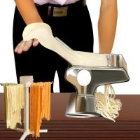 面条机家用纳丽雅电动智能家庭迷你饺子皮多功能和面机小型电动 2016新款加厚三刀[金典红]配柔