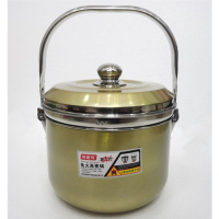 加厚304不锈钢 免火再煮锅纳丽雅(Naliya)家用 汤蒸锅 焖烧锅节能锅 炖 SUS304新款豪华加厚6L(土豪金)