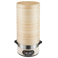 智能电蒸锅纳丽雅电蒸笼电竹蒸笼竹蒸锅蒸汽锅预约定时保温家用蒸锅 6层29CM竹蒸锅(预约款)