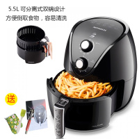 第六代空气炸锅纳丽雅家用多功能无油全自动智能薯条机电炸锅大容量 双锅机械款5.5L+礼包