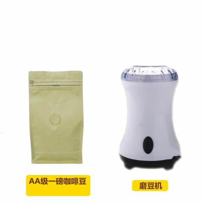 咖啡豆研磨机纳丽雅电动磨豆机家用小型干磨器五谷杂粮打粉机多功能 磨豆机+AA级咖啡豆一磅