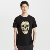 MECITY男装夏季骷髅印花运动圆领帅气T恤男士休闲短袖男