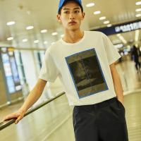 [1件5折价:45]MECITY男装夏季圆领修身图案印花潮流短袖T恤打底衫