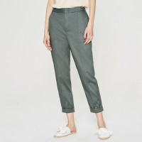 [2件2折价:27]ME&CITY女秋冬气质简约莱赛尔九分直筒梭织长裤女士休闲裤