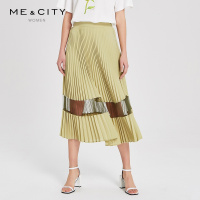 [1件5折价:115]MECITY女装2019早秋新款时髦很仙的百褶半身网纱裙