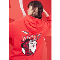 [1件5折价:80]美特斯邦威衬衫女新款女MTEE贺岁米奇格调系列拼接连帽卫衣