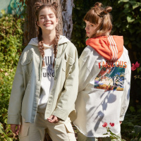 [1件5折价:100]美特斯邦威小鹿斑比联名外套女春季新款休闲女工装风外套