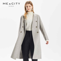 [2件2折价:160]MECITY女装冬季新款羊毛保暖中长款双面呢大衣
