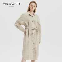 [2件2折价:53]MECITY女装春季新款宽松休闲腰带风衣长款外套