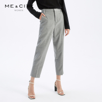 [2件2折价:46]MECITY女装羊毛纯色锥形裤老爹裤休闲裤