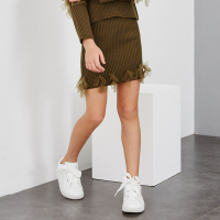 [2件2折价:19]米喜迪mecity童装女童春秋装新款蝴蝶结毛织半身裙