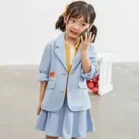 [2件2折价:92]米喜迪mecity童装夏新款女童网红套装裙学生时尚西装洋气