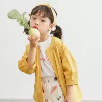 [2件2折价:66]米喜迪mecity童装夏新款女童七分袖收腰梭织茄克