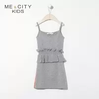 [2件2折价:46]米喜迪mecity童装春新款女童时尚休闲吊带毛织连衣裙