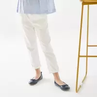 [2件2折价:19]米喜迪mecity童装夏装新款女童袋口花边装饰梭织长裤