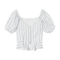 美特斯邦威泡泡袖衬衫女夏季可爱甜美时尚学生女士衬衣潮