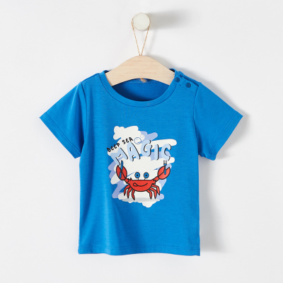 [好货直降:29]米喜迪mecity童装20夏新款男小童T恤螃蟹印花短袖T恤