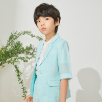 [2件2折价:55]米喜迪mecity童装夏新款男童校服小学生诗朗诵亚麻西装