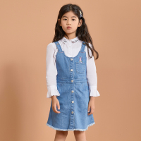[2件2折价:65]米喜迪mecity童装春秋女童背带牛仔连衣裙洋气裙子
