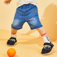 [2件2折价:29]moomoo童装男幼童中短裤夏季新款男宝宝卡通七分牛仔裤